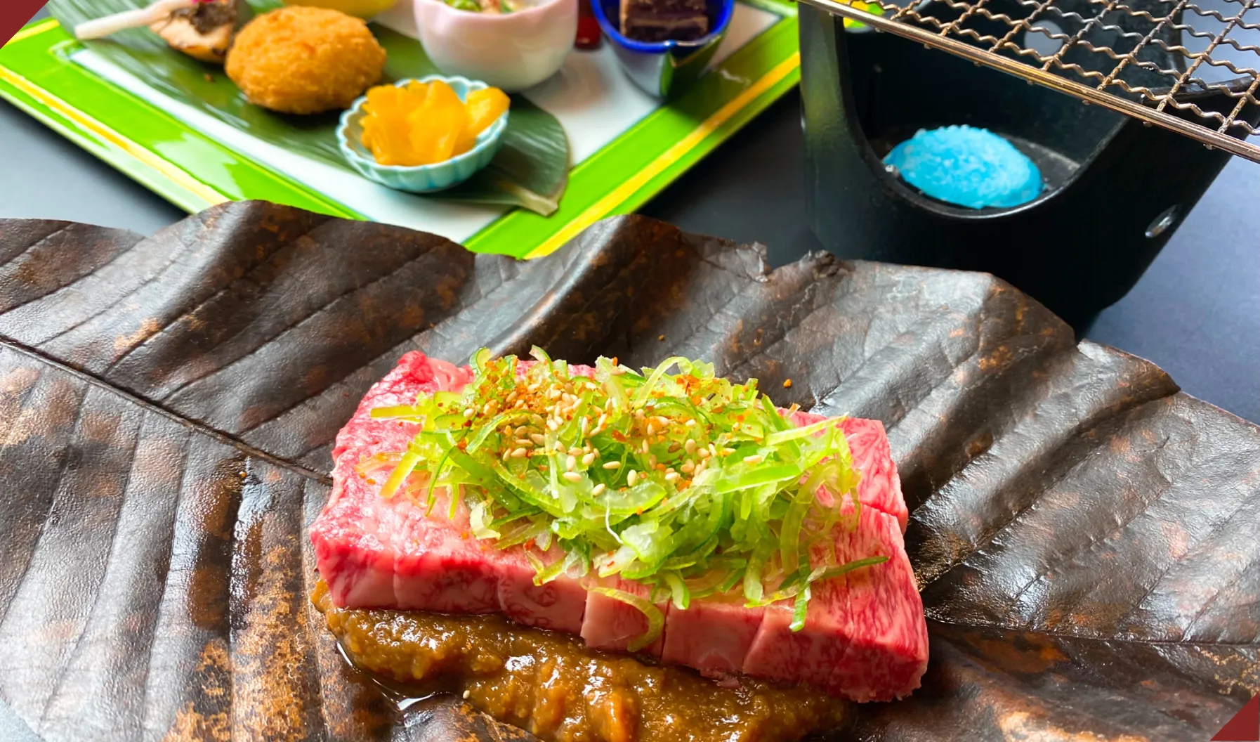 黒毛和牛朴葉焼き御膳